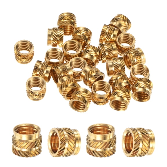 Uxcell 25-Pack Threaded Inserts - M8 x 8mm Brass Heat Set Insert Nuts 10mm OD