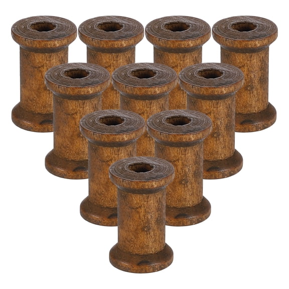 Uxcell 25 Pack Wooden Empty Spool, 0.6" x 0.9" Unfinished Wooden Spools Wire Weaving Bobbins Empty Thread Spools for Crafts DIY Art Embroidery Sewing Thread Twine, Camel