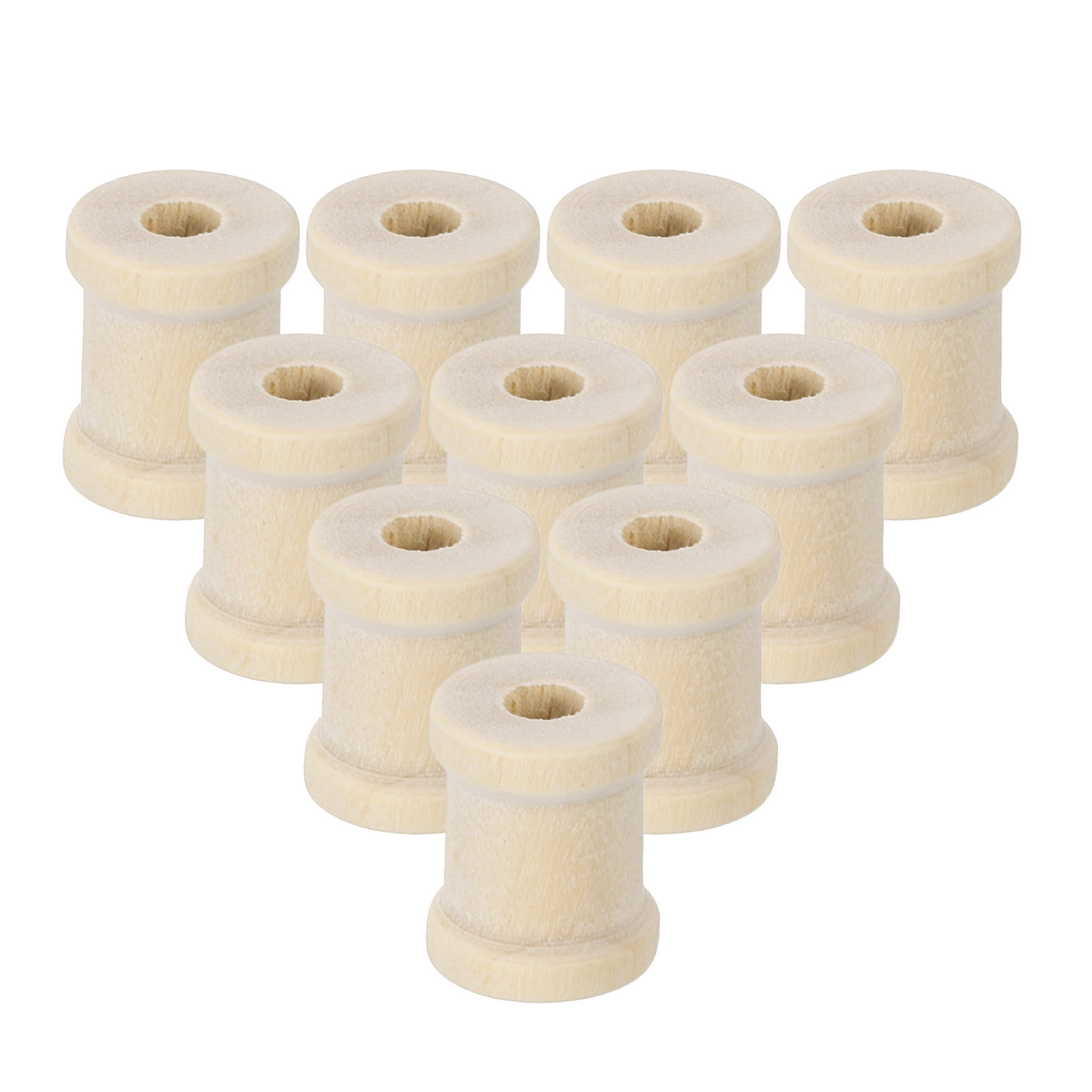Uxcell 25 Pack Wooden Empty Spool 9/16in Unfinished Wooden Spools Empty ...