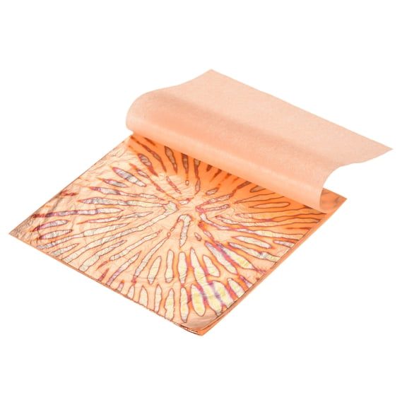 Uxcell 25Pcs Gold Leaf Sheet with Pattern 5.5"x5.5" for Craft Copper Blooming Flower