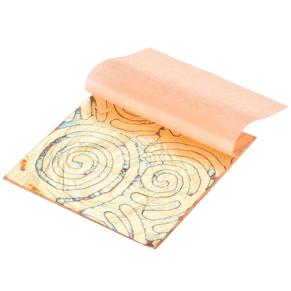 Uxcell 25 Pcs Gold Leaf Sheets 5.5" x 5.5" Imitation Gold Foil Sheets with Pattern for Crafts,Picture Frames,Nails and DIY Arts Decoration,Gold Spiral Cloud