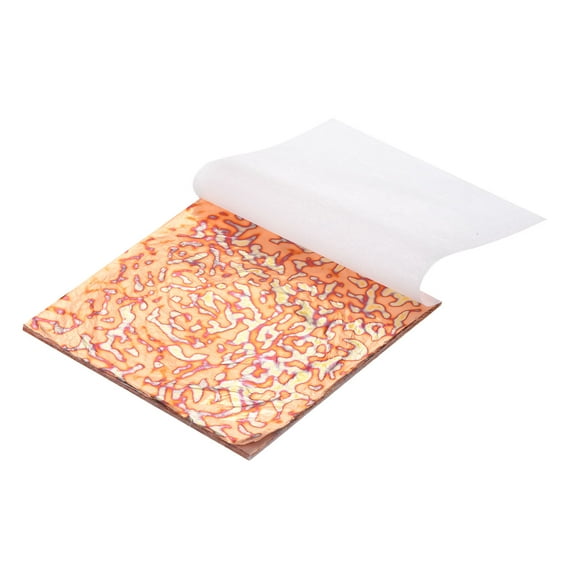Uxcell 25 Pcs Gold Leaf Sheets 5.5" x 5.5" Imitation Gold Foil Sheets with Pattern for Crafts,Picture Frames,Nails and DIY Arts Decoration,Gold Streak Pattern