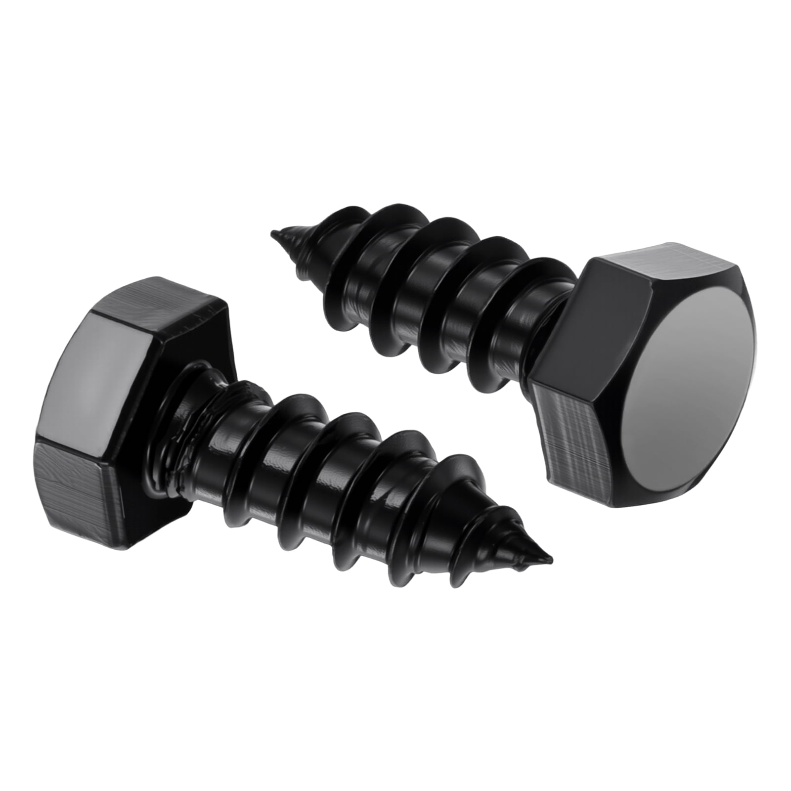 Uxcell 25 Pcs Hex Head Lag Screws - 3/8"x1" Stainless Steel 18-8 (304) Lag Bolts Hexagon Head Heavy Duty Wood Screws for Wood, Decks, Fences, Furniture, Black