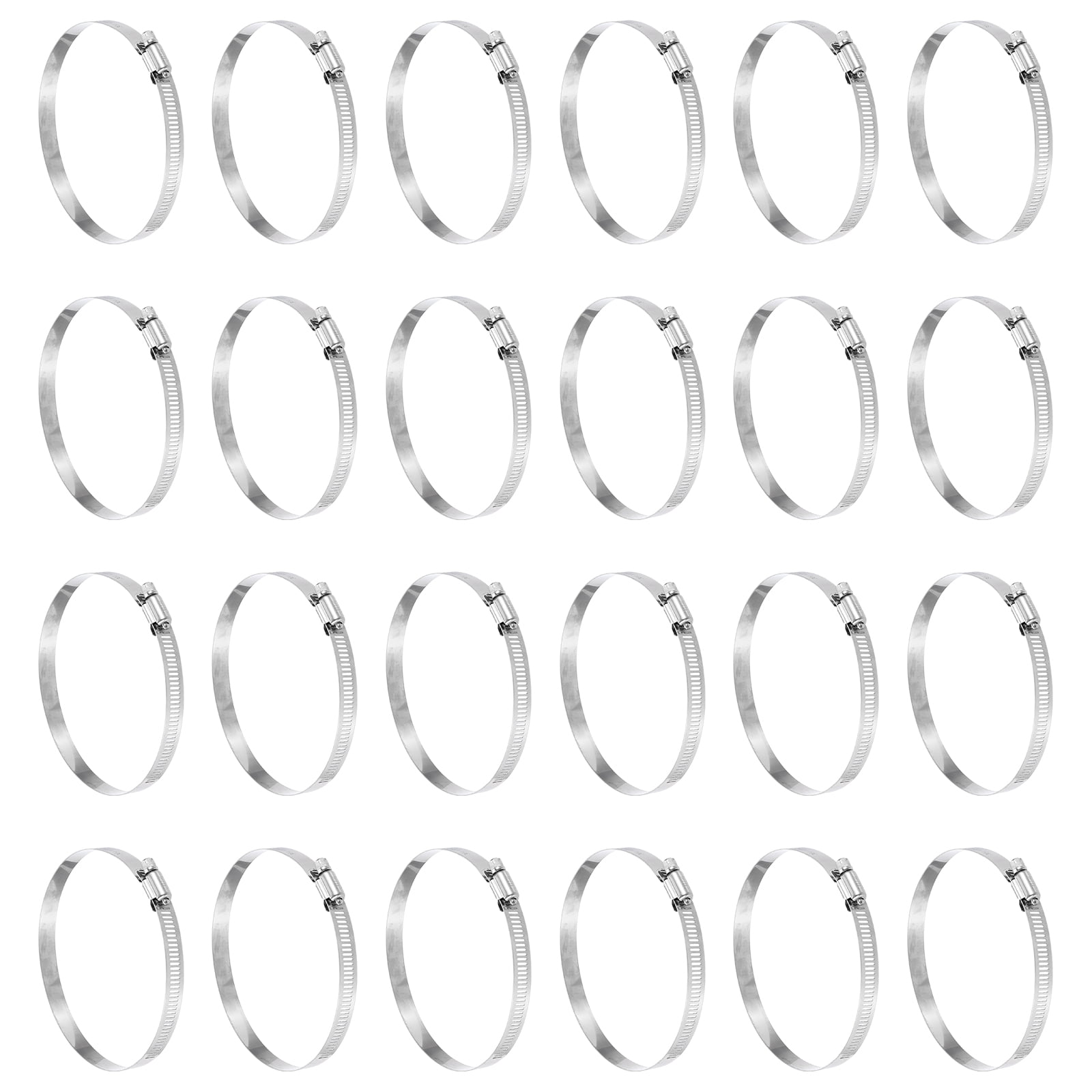 Uxcell 25 Pcs Hose Clamp 4-1/8"-5" Stainless Steel Adjustable Worm Gear Hose Clamp