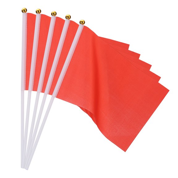 Uxcell 25 Pcs Red Flags Game Solid Red Flags Small Mini Flags on Stick