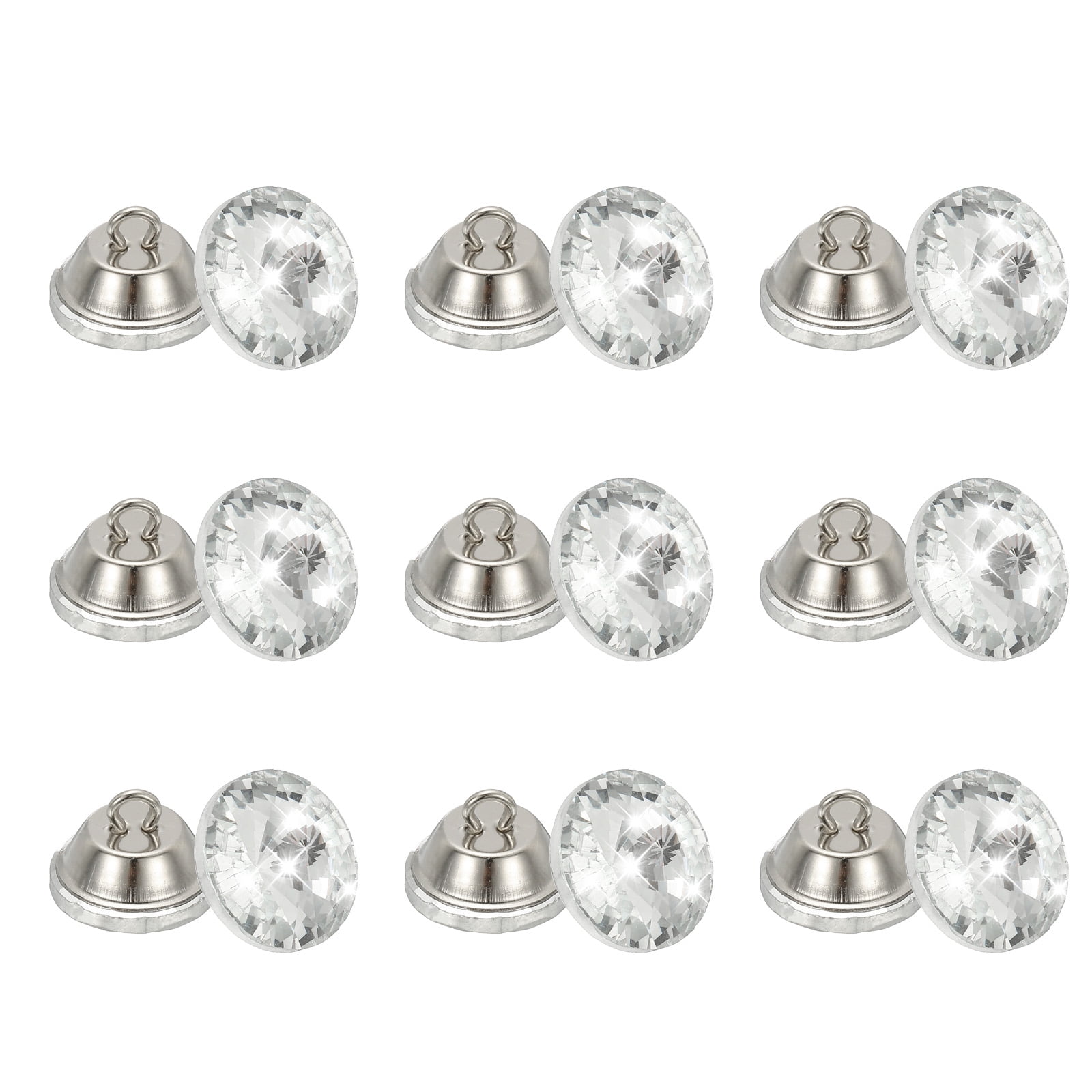 Uxcell 25 Pcs Rhinestone Crystal Buttons, 18mm Upholstery Tufting ...