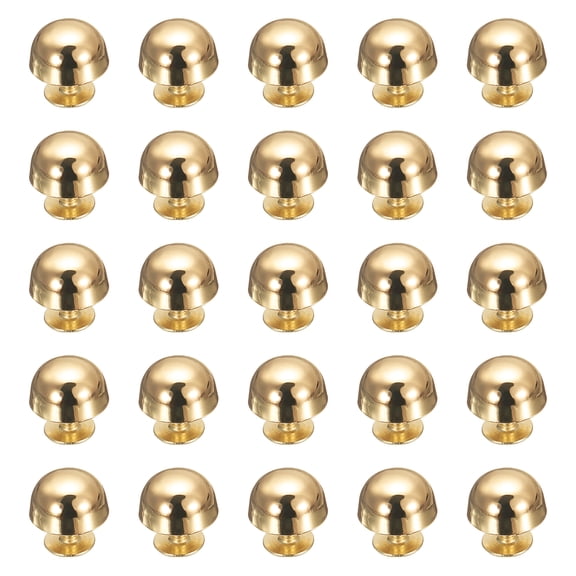Uxcell 25 Pcs Round Studs Rivets, 12mm Metal Decoration Screw Back Studs, Gold