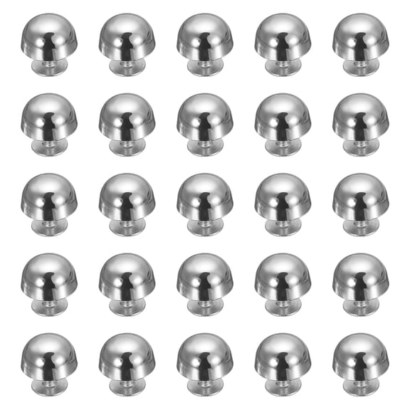 Uxcell 25 Pcs Round Studs Rivets, 12mm Metal Decoration Screw Back Studs, Silver