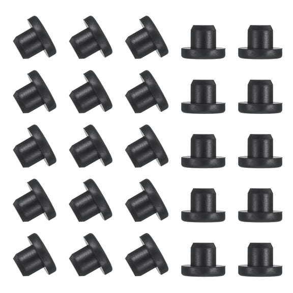 Uxcell 25 Pcs T Shaped Silicone Plug, Dia 11 mm/0.43 Inch Elastic Waterproof Silicone Plug Reusable Bottle Stopper Solid Sealing Round Hole Plug for Pipes Equipment, Black