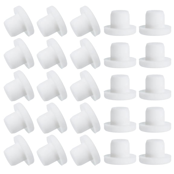 Uxcell 25 Pcs T Shaped Silicone Plug, Dia 12 mm/0.47 Inch Elastic Waterproof Silicone Plug Reusable Bottle Stopper Solid Sealing Round Hole Plug for Pipes Equipment, White