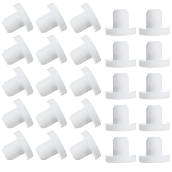 Uxcell 25 Pcs T Shaped Silicone Plug, Dia 8 mm/0.31 Inch Elastic Waterproof Silicone Plug Reusable Bottle Stopper Solid Sealing Round Hole Plug for Pipes Equipment, White