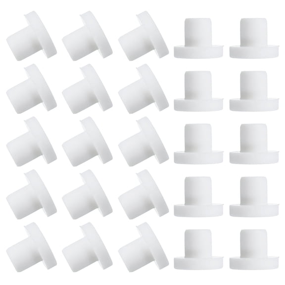 Uxcell 25 Pcs T Shaped Silicone Plug, Dia 9 mm/0.35 Inch Elastic Waterproof Silicone Plug Reusable Bottle Stopper Solid Sealing Round Hole Plug for Pipes Equipment, White