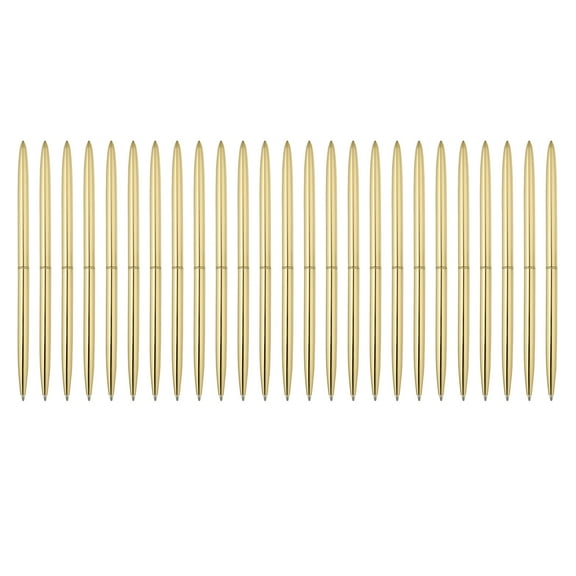 Uxcell 25 Piece Slim Metal Ballpoint Pen, 1.0 mm Retractable Metallic Twist Writing Pen for Home Office, Gold Tone