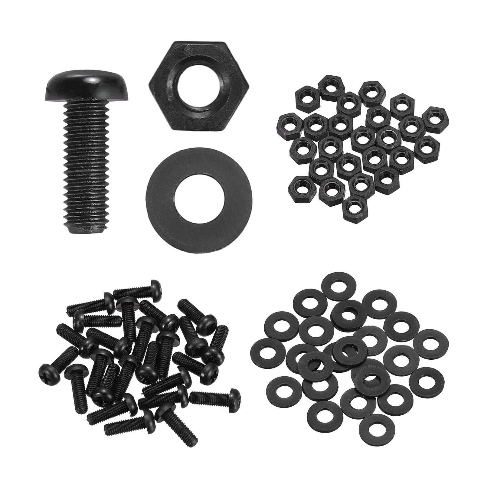 Uxcell 25 Set M5x15mm Nylon Plastic Cross Round Head Screw Phillips ...