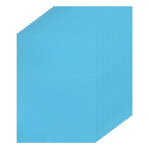 Uxcell 25 Sheet A4 Glitter Lake Blue Card Stock, 8"x11", Shimmer Paper, 250gsm for DIY Crafts