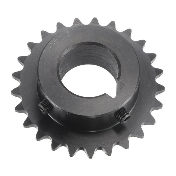 Uxcell 25 Teeth Sprocket 1/4" Pitch, 20mm Bore Carbon Steel, Keyway with Set Screws