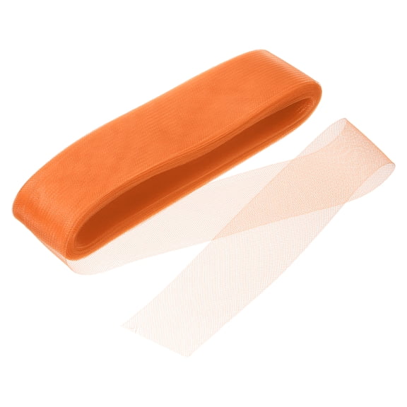 Uxcell 25 Yards Stiff Horsehair Braid 2.4 inch Wide for Boning Sewing Wedding Dress Dance Formal Dress Accessories, Orange