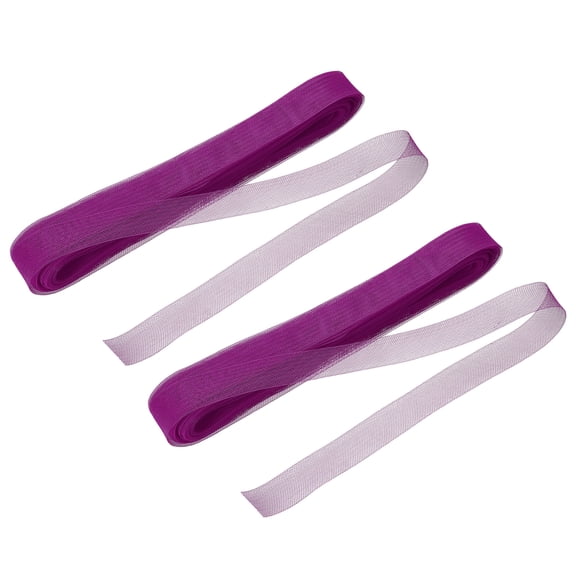 Uxcell 25 Yards Stiff Horsehair Braid, 1 Inch Wide for Polyester Boning Sewing Wedding Dance Dress DIY Crafts Accessories, Dark Purple (2 Rolls)