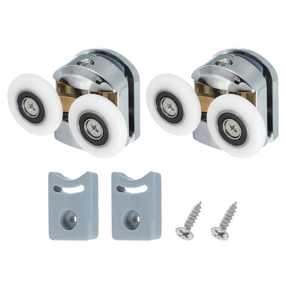 Uxcell Double Shower Door Rollers Copper Top Wheels Pulleys Guide 2 25mm