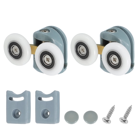 Uxcell Shower Door Rollers, Double Shower Door Runner Wheels Pulleys Guides Plastic Top Wheels 2 25mm
