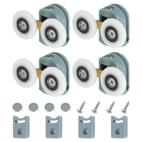 Uxcell Shower Door Rollers, Double Shower Door Runner Wheels Pulleys Guides Plastic Top Wheels 4 25mm