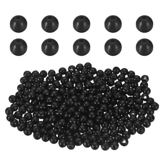 Uxcell 250 Pcs Fishing Beads, 3mm Plastic Round Hard Bait Egg Lure Rigs Freshwater Saltwater for Fishing Rigs for Catfish Rig Outdoor Tackle Tool, Black