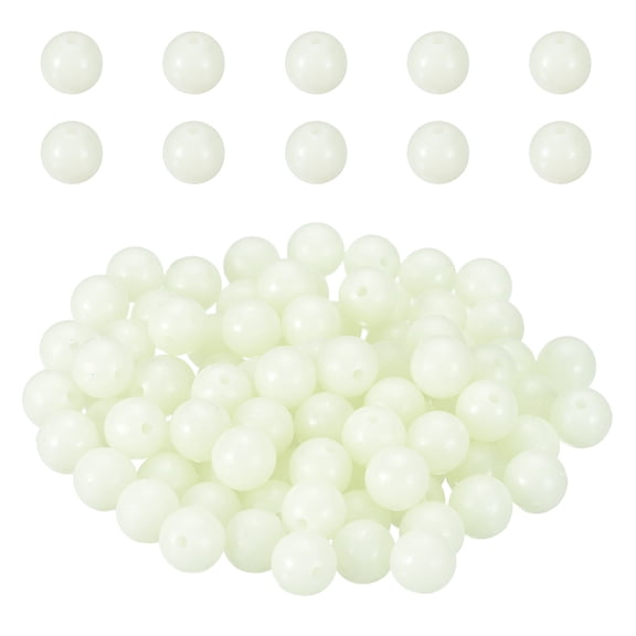 Uxcell 250 Pcs Glow Fishing Beads, 12mm Plastic Luminous Round Hard Bait Egg Lure Rigs Freshwater Saltwater for Fishing Rigs for Catfish Rig Outdoor Tackle Tool, White