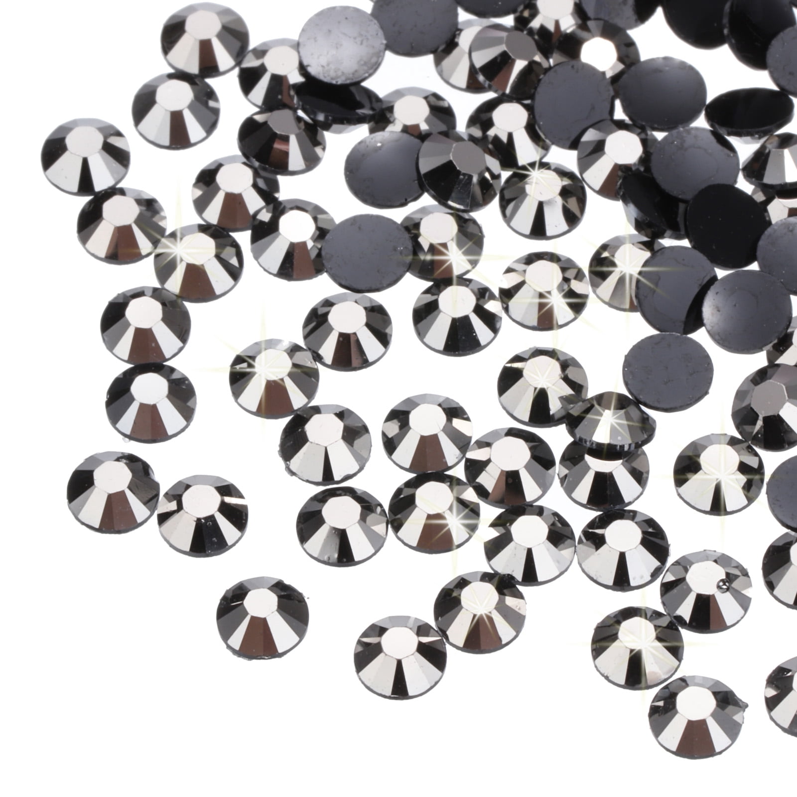 Uxcell 25000 Pcs Ink Black Resin Flatback Rhinestone SS16 4mm Resin Non Hotfix Rhinestones for Crafts DIY Design