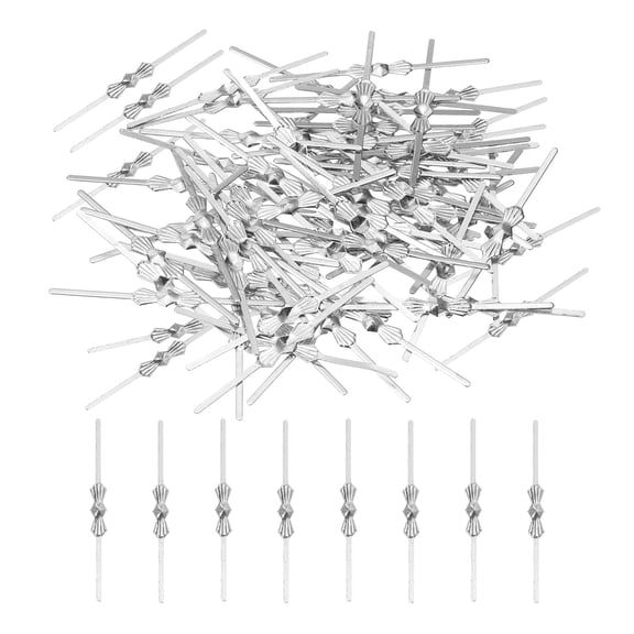 Uxcell 250Pcs Chandelier Connector Clip, 40mm/1.57" Copper Crystal Chandelier Pin, Lamp Connectors Clips Replacement for Fastening Crystals Lamp Ceiling Light Parts, Silver Tone