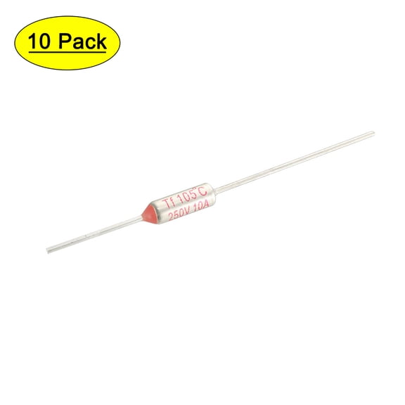 Uxcell 250V 10A 105 Celsius Circuit Cut Off Temperature Thermal Fuse 10 Pcs