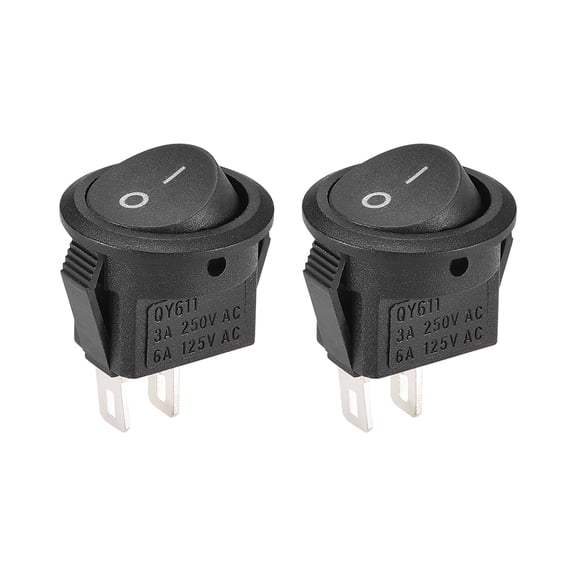 Uxcell 250V/3A 125V/6A Boat Rocker Switch Toggle Switch for Boat Car Marine Plastic Black 2pcs