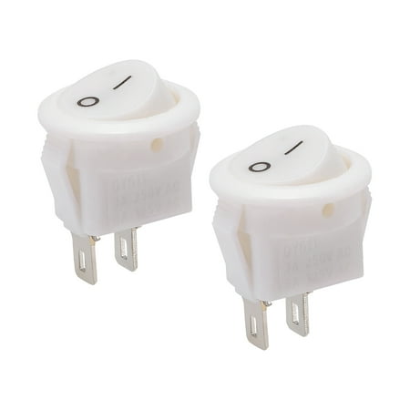Uxcell 250V/3A 125V/6A Boat Rocker Switch Toggle Switch for Boat Car Marine Plastic White 2pcs