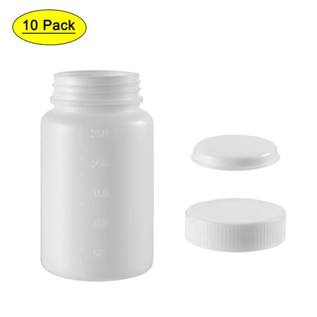 Uxcell 8.5oz Plastic Wide Mouth Lab Reagent Bottle for Food Factory Chemical Plant 10 Pcs