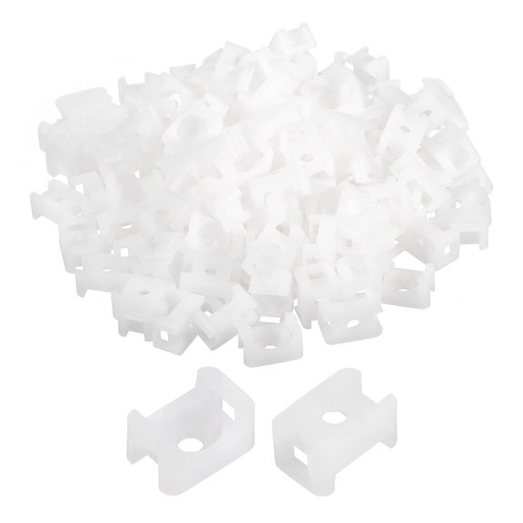 Uxcell 250pcs Cable Tie Base Saddle Type Mount Wire Holder, 0.6"x0.4"x0.27" Wire Clips Organizer Clamp White 0.14"Dia