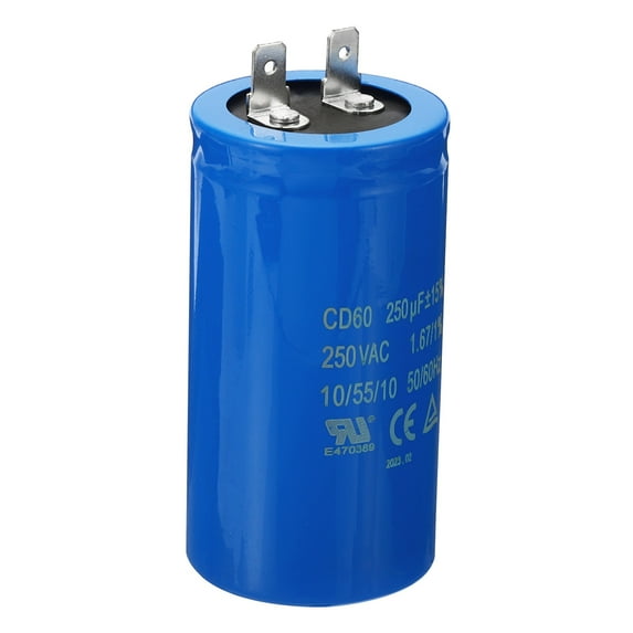Uxcell 250uF/MFD 250VAC 15% Tolerance 50/60Hz CD60 Run Capacitor