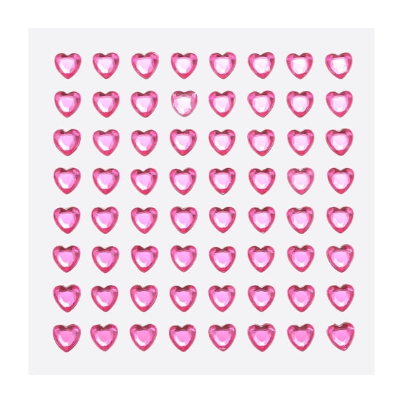 Uxcell 256 Pcs Heart Rhinestone 6mm Self Adhesive Gems Stickers Jewelry Stickers for Arts & Crafts, DIY Dark Pink