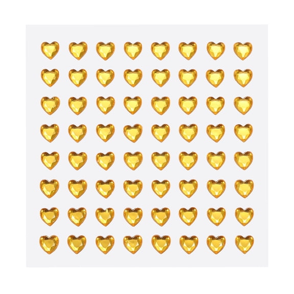 Uxcell 256 Pcs Heart Rhinestone 6mm Self Adhesive Gems Stickers Jewelry Stickers for Arts & Crafts, DIY Gold