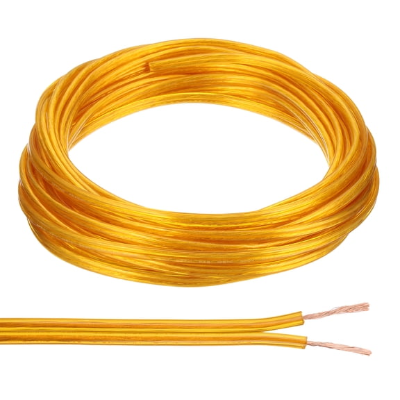 Uxcell 25Ft 18/2 Covered Wire, 300V SPT-1 Lamp Cord Insulated Heat Resistant Electronical Flexible Cable, Golden
