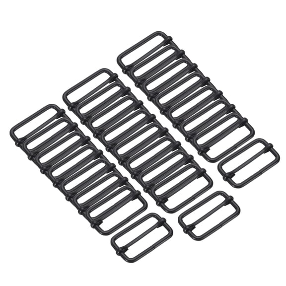 25PCS Metal Slide Adjustable Buckle 1 1/2" Adjuster Webbing Strap Slider for Belt Bags Backpack Replacement Black