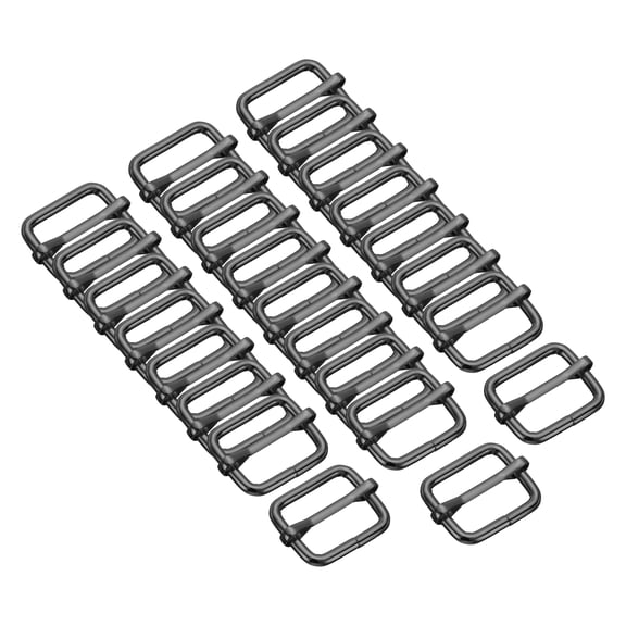 25PCS Metal Slide Adjustable Buckle 1" Adjuster Webbing Strap Slider for Belt Bags Backpack Replacement Grey