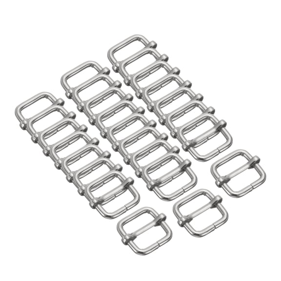 25PCS Metal Slide Adjustable Buckle 4/5" Adjuster Webbing Strap Slider for Belt Bags Backpack Replacement Silver