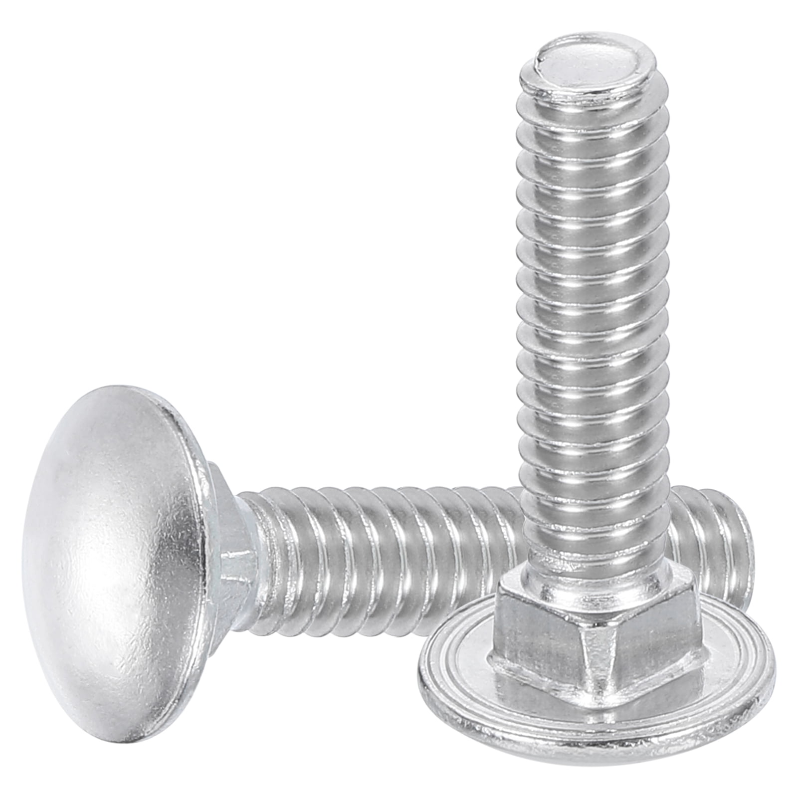 Uxcell 25Pack 1/4"-20x2-3/4" Stainless Steel Carriage Bolts Round Head Square Neck, Silver