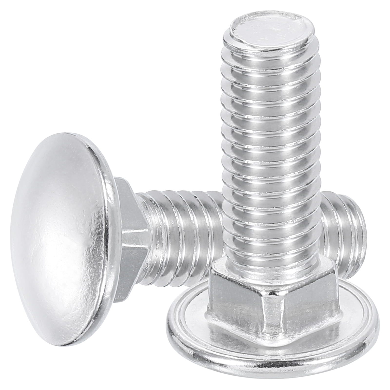 Uxcell 25Pack 3/8"-16x1-1/2" Stainless Steel Carriage Bolts Round Head Square Neck, Silver