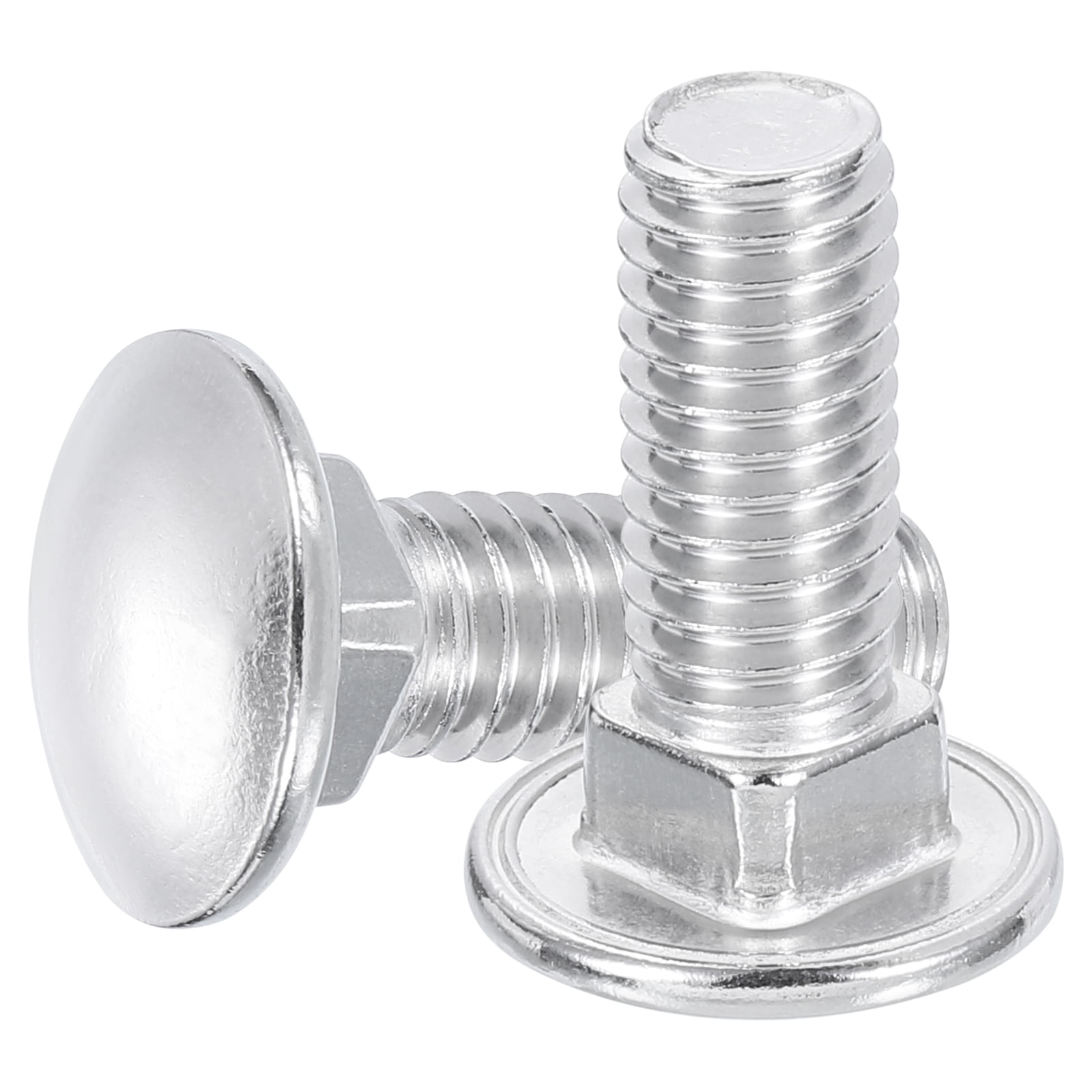Uxcell 25Pack 3/8"-16x1-1/4" Stainless Steel Carriage Bolts Round Head Square Neck, Silver
