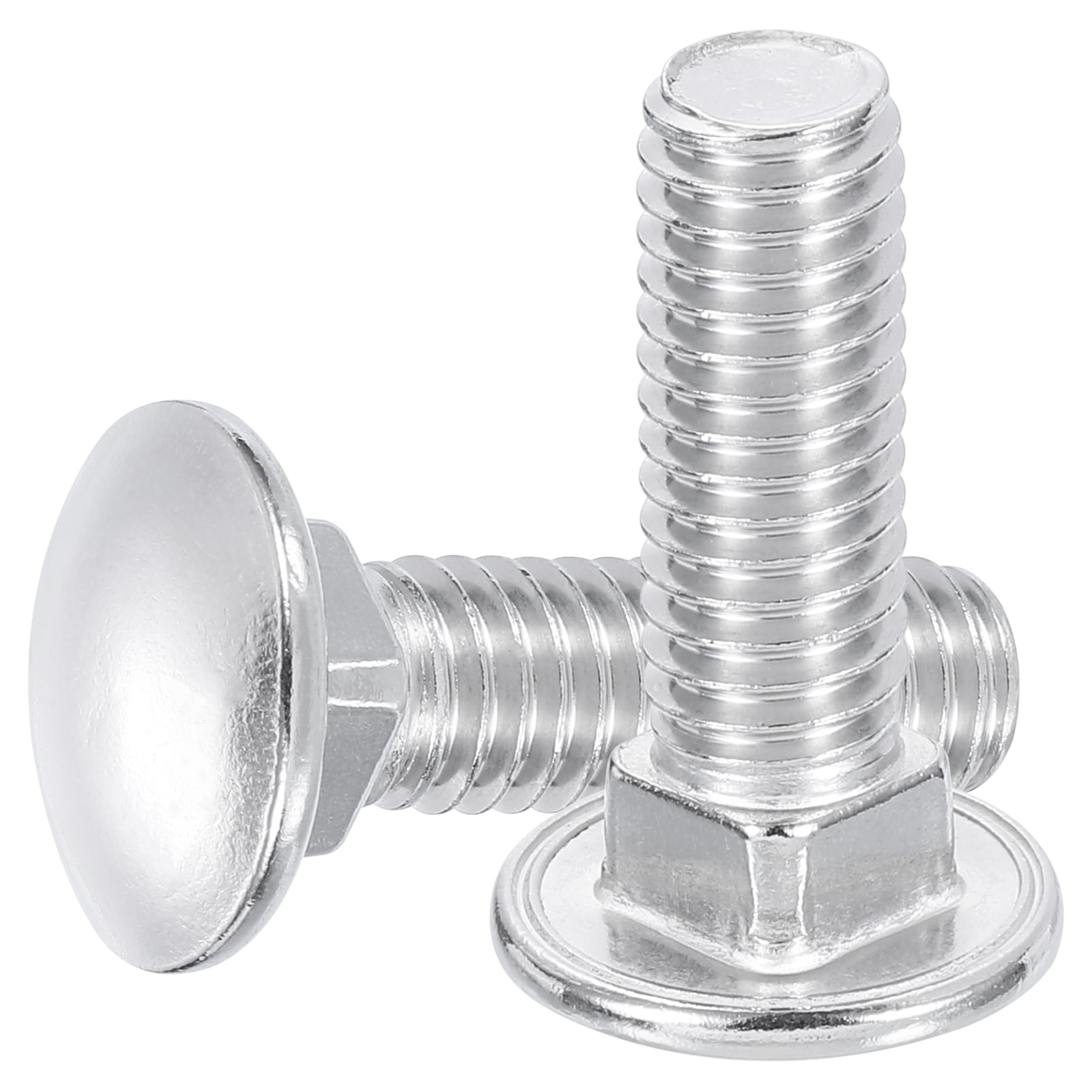 Uxcell 25Pack 3/8"-16x1-3/4" Stainless Steel Carriage Bolts Round Head Square Neck, Silver