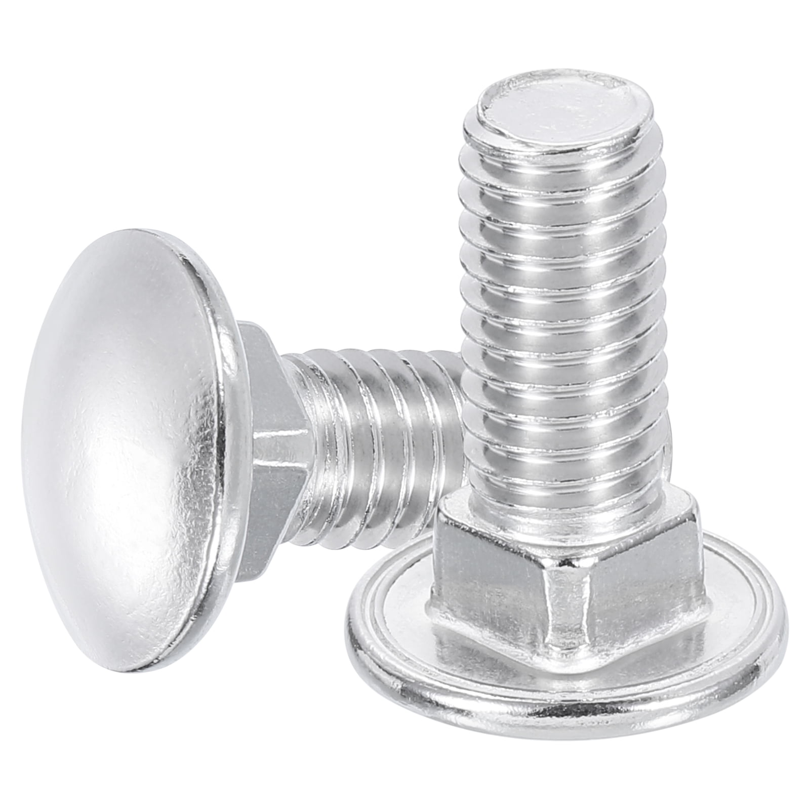 Uxcell 25Pack 3/8"-16x1" Stainless Steel Carriage Bolts Round Head Square Neck, Silver