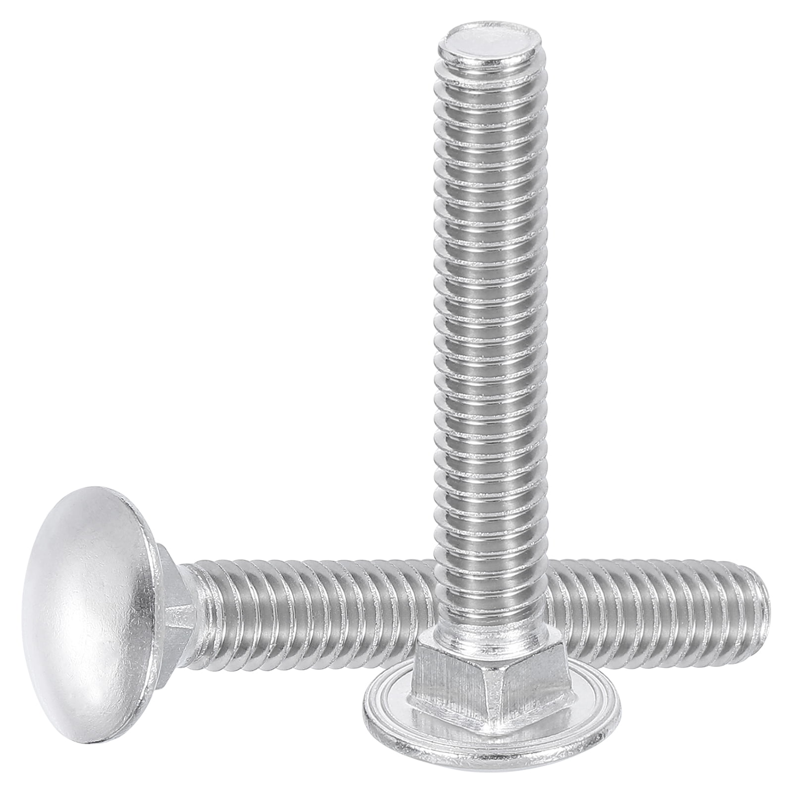Uxcell 25Pack 5/16"-18x2-3/4" Stainless Steel Carriage Bolts Round Head Square Neck, Silver