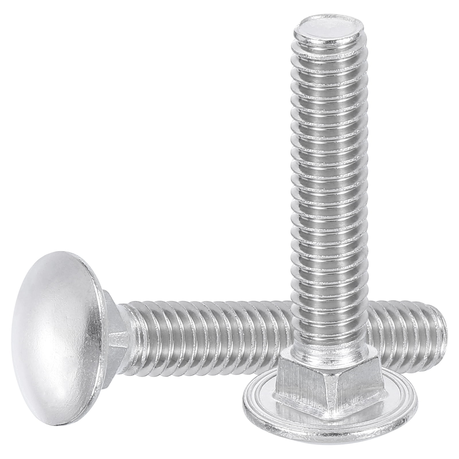 Uxcell 25Pack 5/16"-18x2" Stainless Steel Carriage Bolts Round Head Square Neck, Silver