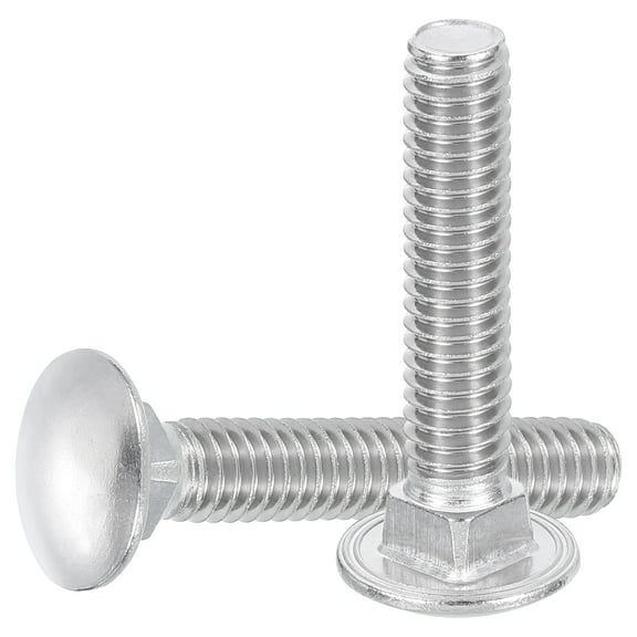 Uxcell 25Pack 5/16"-18x2" Stainless Steel Carriage Bolts Round Head Square Neck, Silver