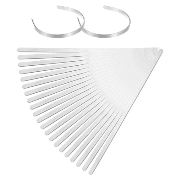 Uxcell 25Pack Bracelet Blanks, 1/4 x 6" Aluminum Cuff Bangle Blanks (Silver, 1.6mm T)